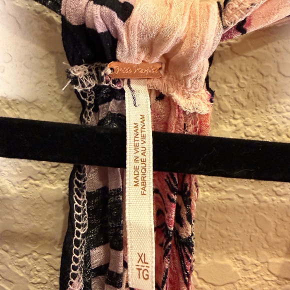 Free People Floral Hot Tropics Halter Sleeveless Boho Tank sz L - Picture 6 of 10